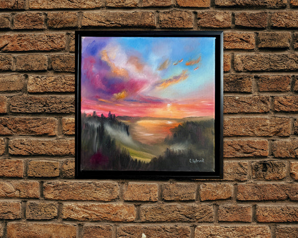 A Gentle Way Forward | Original Oil Painting | 10" x 10" Gallery Wrap in a floating wood frame