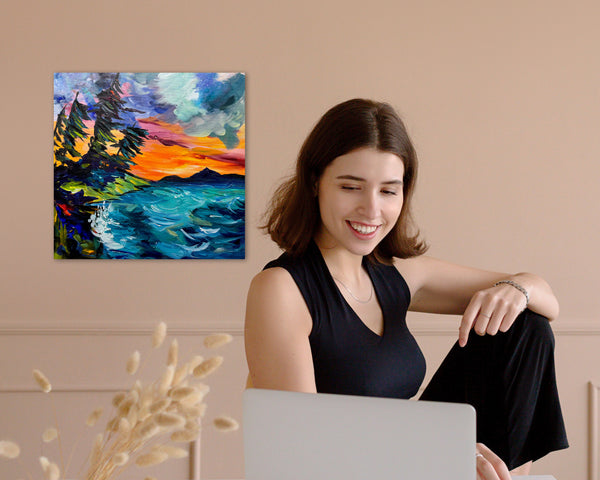 Wind Swept Resilience Original Painting 12" x 12"