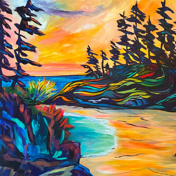 Large Original Painting of Cape Scott on Vancouver Island 24" x 36" Gallery Wrap Canvas is perfect for a cozy home or office decor |Wall Art