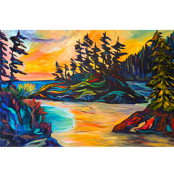 Large Original Painting of Cape Scott on Vancouver Island 24" x 36" Gallery Wrap Canvas is perfect for a cozy home or office decor |Wall Art