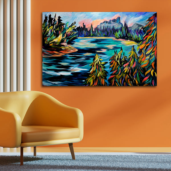 A Glimpse of the Castle Original Painting on 36" x 24" Un-stretched Canvas Roll