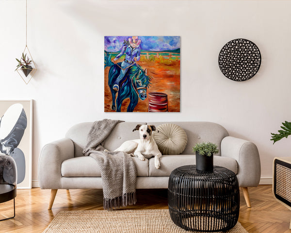 Prelude to the Arena Original 25" x 25 gallery wrap acrylic painting