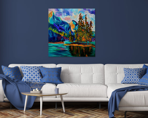 Jasper's Jewel Original on 25" x 25" gallery wrap canvas