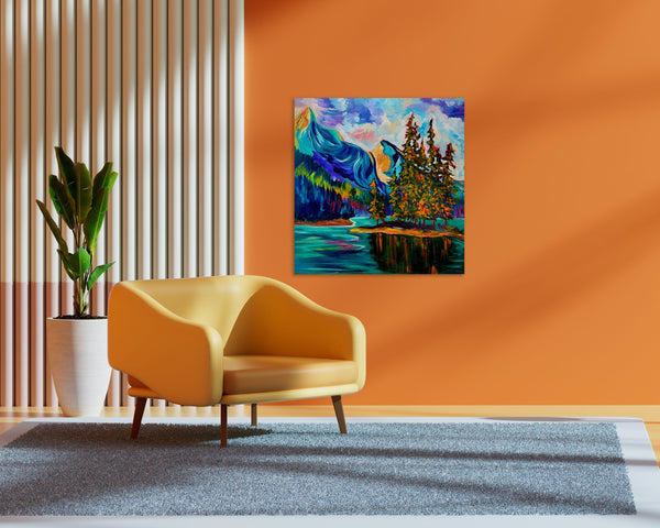 Jasper's Jewel Original on 25" x 25" gallery wrap canvas