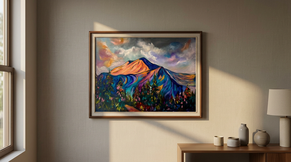 Light Finds the Peak | Original Oil Painting | 18" x 24" Gallery Wrap Canvas