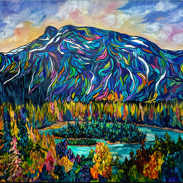 Large Commission of the Hoodoos Lookout in Banff National Park 36" x 48"