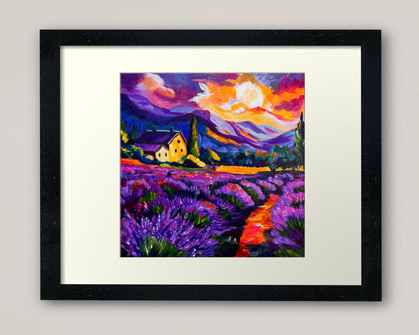 Lavender Sunny Side Up Original painting on a 12" x 12" gallery wrap canvas