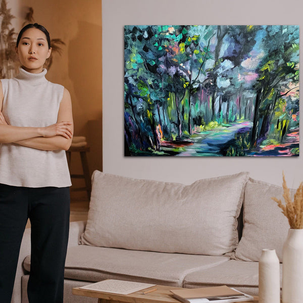 Large Forest Sunrise Original Painting