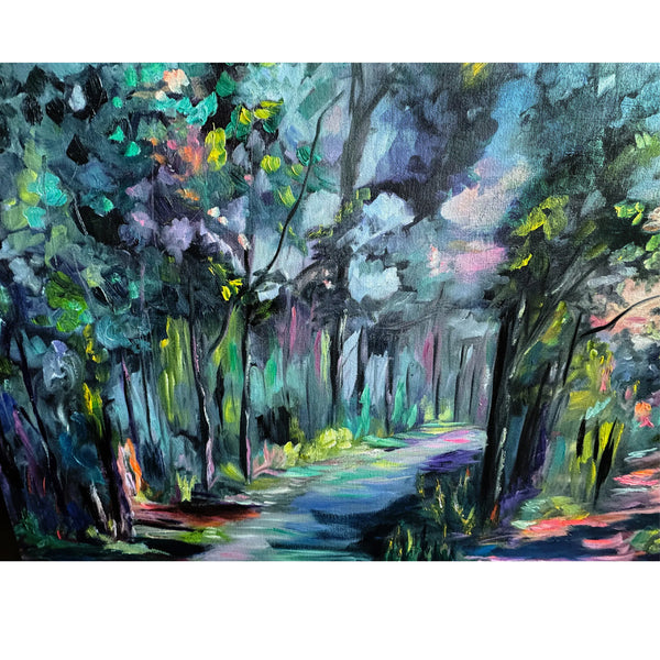 Large Forest Sunrise Original Painting