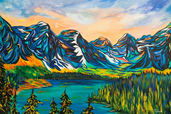 Moraine Lake and the Valley of the Ten Peaks Embellished Stretched Gallery Wrap Print