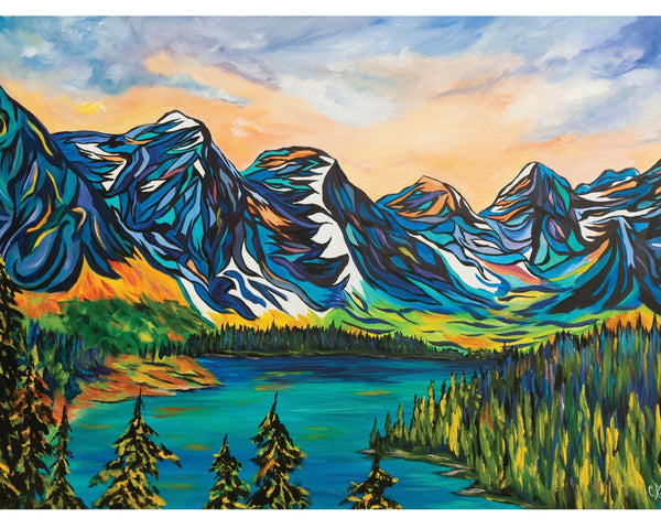 Spectacular Moraine Lake and the Valley of the Ten Peaks | High-Quality Canvas Prints on Un-stretched Canvas Roll with 2" white border