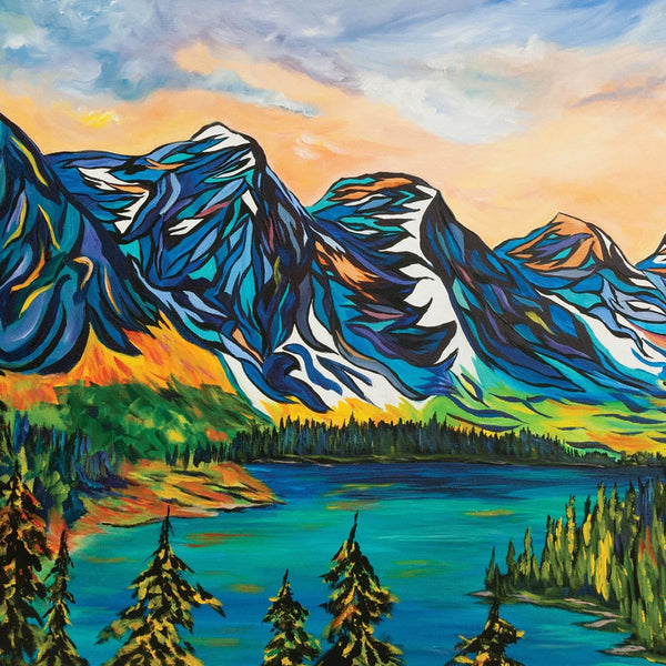 Spectacular Moraine Lake and the Valley of the Ten Peaks | High-Quality Canvas Prints on Un-stretched Canvas Roll with 2" white border