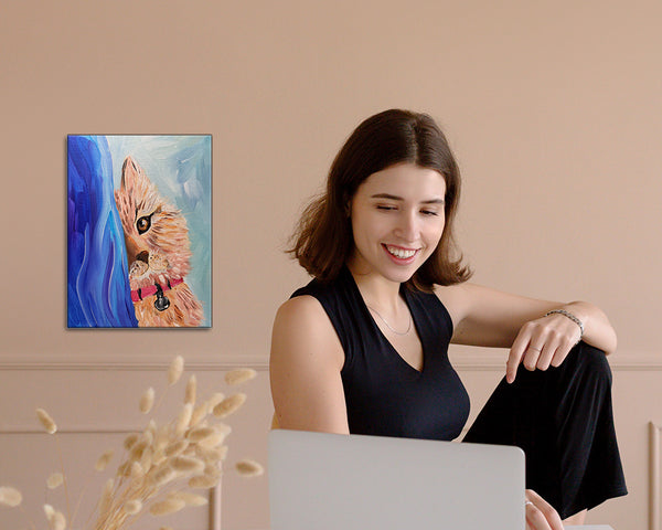 "Here Kitty Kitty — Where is My Kitty" | Original Cat Painting 9" x 12"