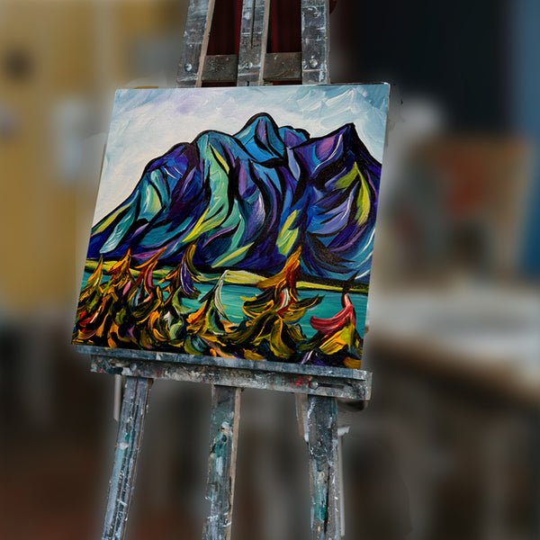 A Mountain Marvel Original Painting 12" x 12"