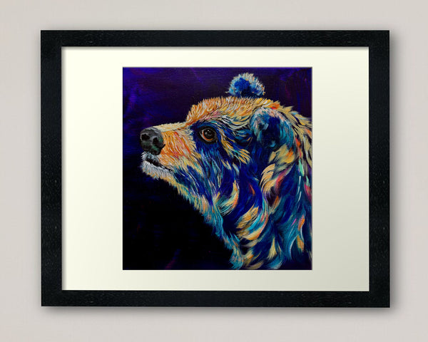 Off the Grid Original bear painting on 12" x 12" gallery wrap canvas