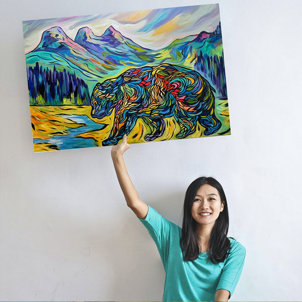 "Searching for Food" Large original 36" x 24" painting will make your wall pop with colour