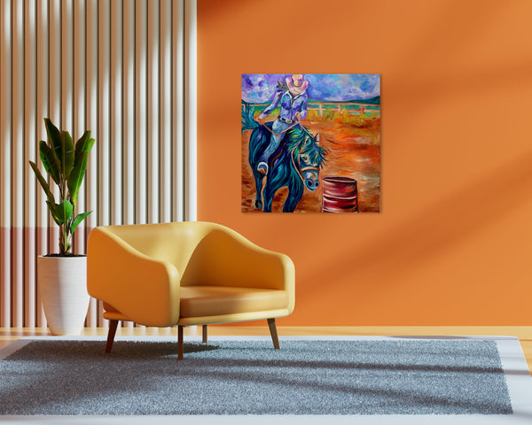 Prelude to the Arena Original 25" x 25 gallery wrap acrylic painting