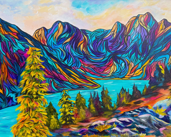 Wild and Free in the Purcells | Original Acrylic Painting on 24" x 36" gallery wrap canvas