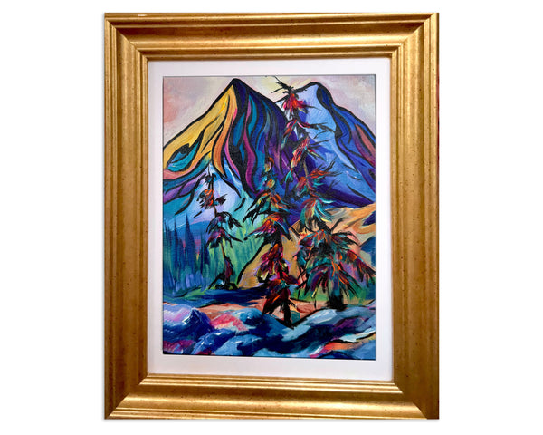 "Resilience" Original acrylic painting in a gorgeous 11" x 14" antique gold and matted frame