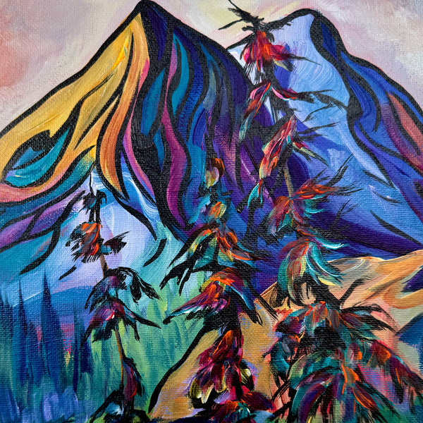 "Resilience" Original acrylic painting in a gorgeous 11" x 14" antique gold and matted frame