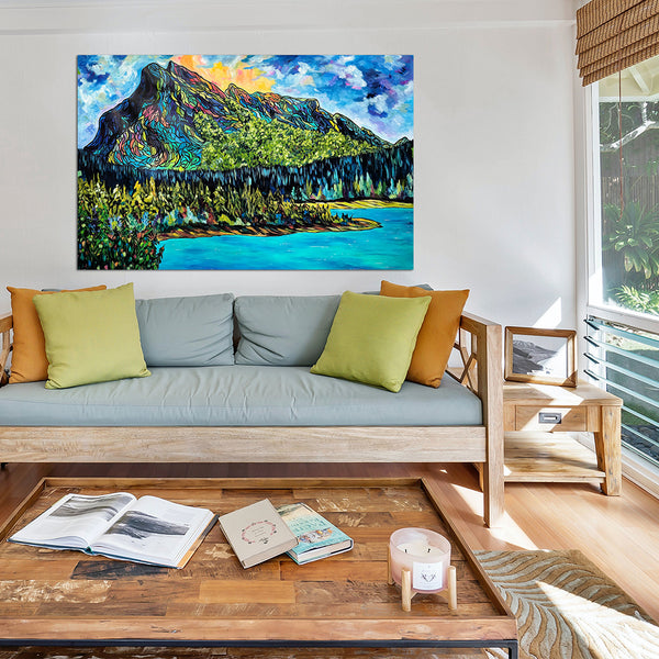 Large Original 44" x 36" Mount Rundle and Vermilion Lakes in Banff on Un-stretched Canvas