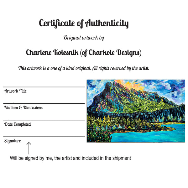 Large Original 44" x 36" Mount Rundle and Vermilion Lakes in Banff on Un-stretched Canvas