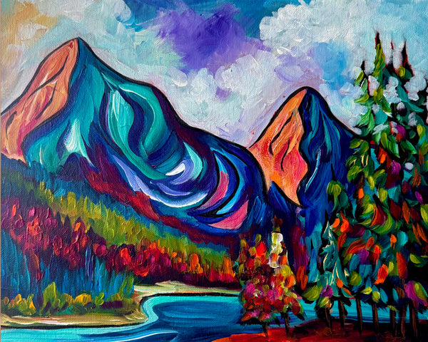 Magical Spirit Island Original 14" x 14" Painting on Gallery Wrap Canvas