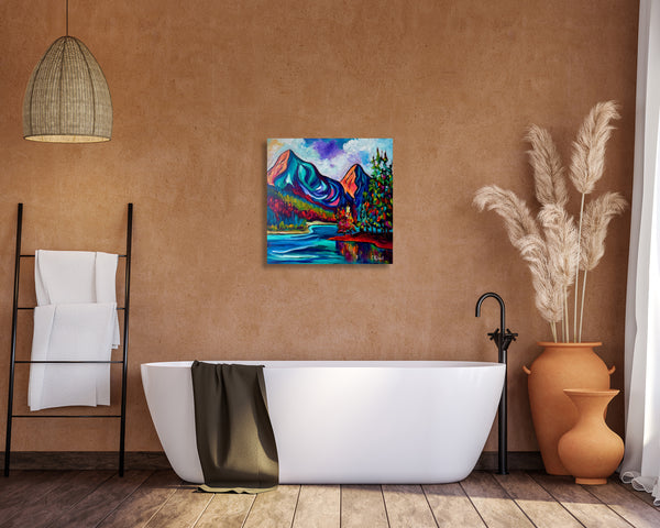 Magical Spirit Island Original 14" x 14" Painting on Gallery Wrap Canvas