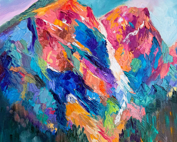 The Fog is Lifting on Moraine Lake Original Oil Painting on 24" x 36" gallery wrap canvas