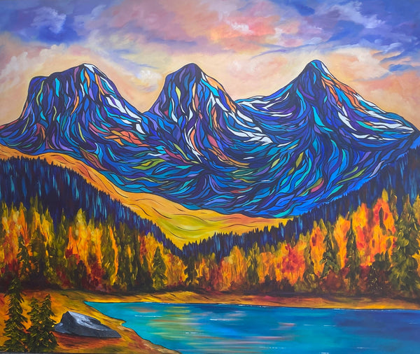 Three Sisters Mountains Landscape 60" x 40" Commission