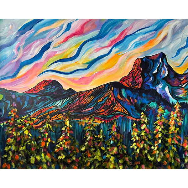 Wake Up Sleepy Sister Large Original on UN-STRETCHED CANVAS