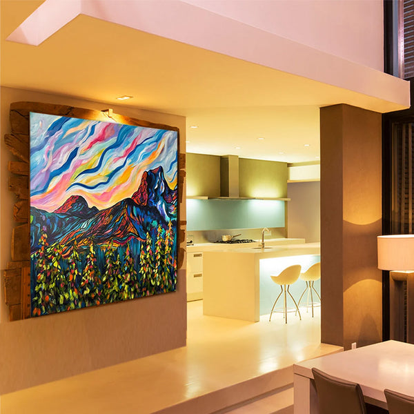 Wake Up Sleepy Sister Large Original on UN-STRETCHED CANVAS