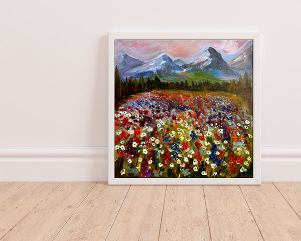 Where Wildflowers Dream Original Acrylic 12" x 12" Gallery Wrap