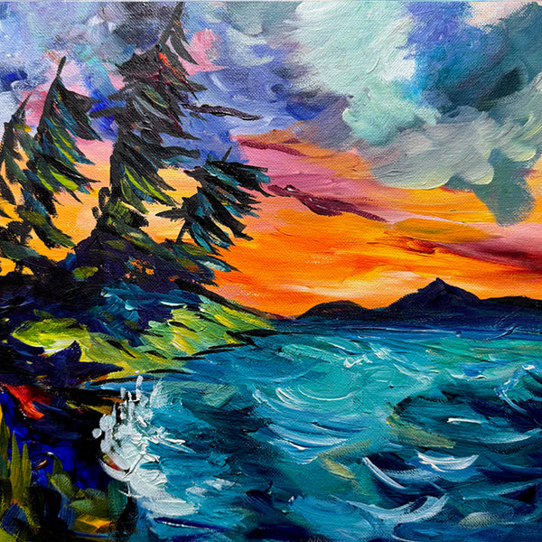 Wind Swept Resilience Original Painting 12" x 12"