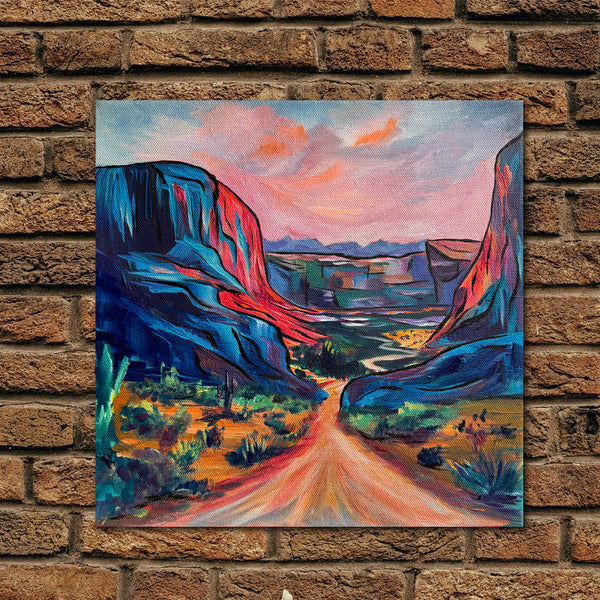 "Running on Colour" Originally in the Southwest Square Foot Show 12" x 12" on gallery wrap canvas