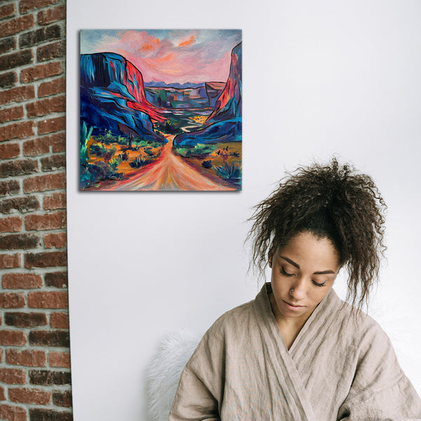 "Running on Colour" Originally in the Southwest Square Foot Show 12" x 12" on gallery wrap canvas