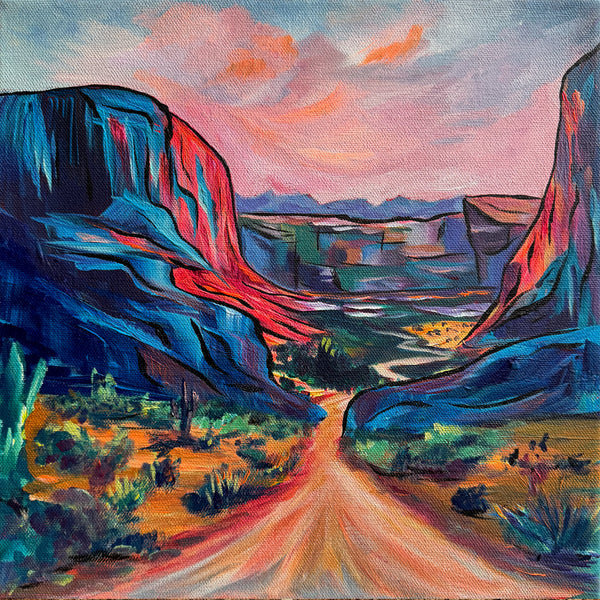"Running on Colour" Originally in the Southwest Square Foot Show 12" x 12" on gallery wrap canvas