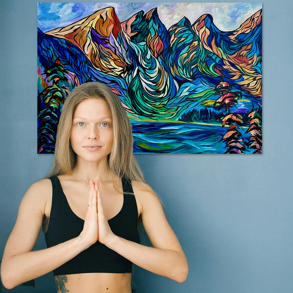 True North Strong and Beautiful Original Painting on 32" x 22" Gallery Wrap Canvas