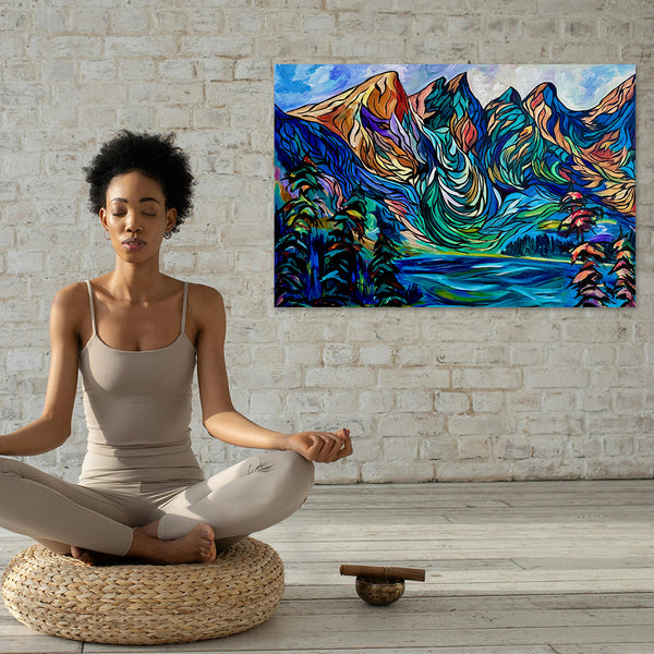 True North Strong and Beautiful Original Painting on 32" x 22" Gallery Wrap Canvas