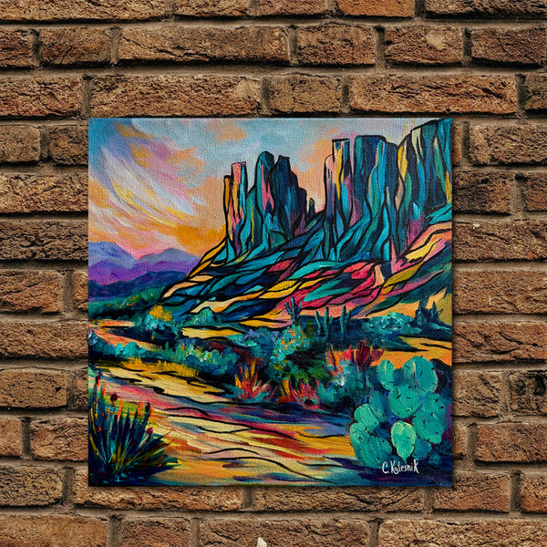 "Off the Grid" Originally in the Southwest Square Foot Show 12" x 12" on gallery wrap canvas