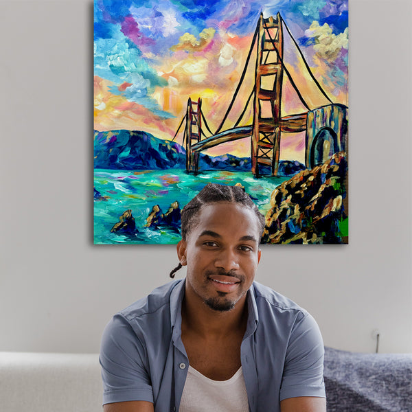 "A Golden Day" Original on UN-STRETCHED CANVAS 24" x 24"