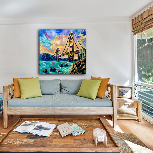 "A Golden Day" Original on UN-STRETCHED CANVAS 24" x 24"