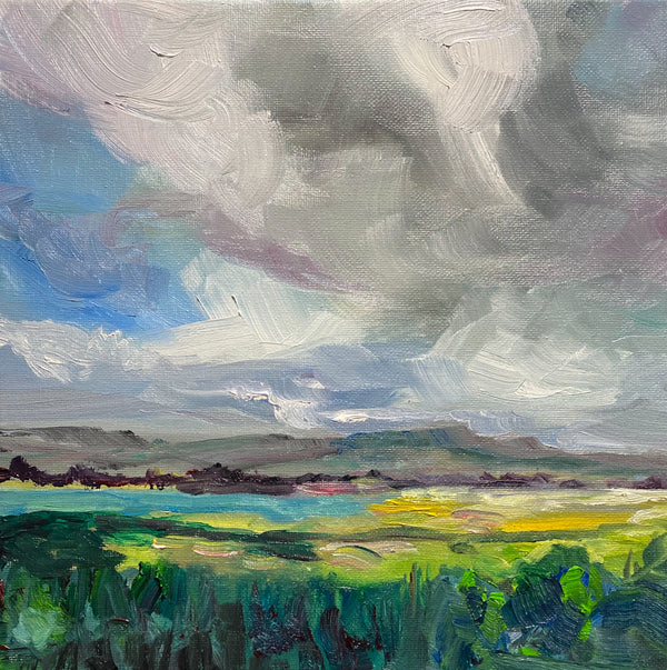 Beautiful big sky Alberta prairies and foothills painting