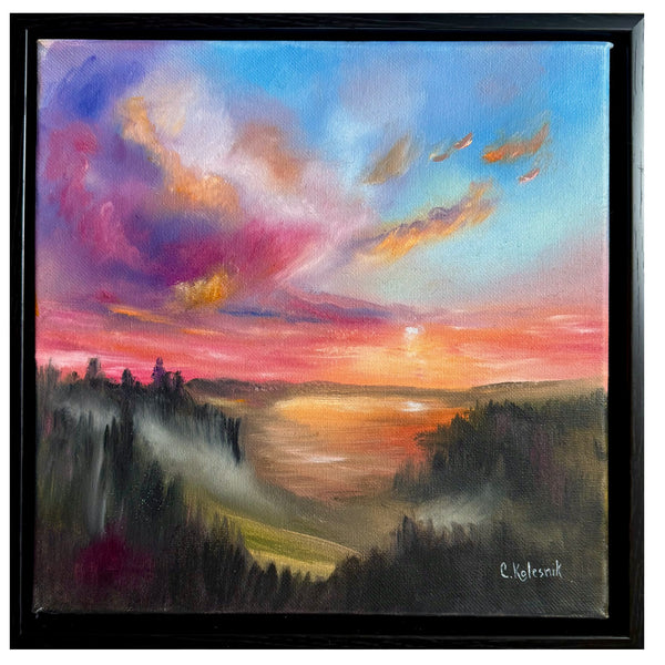 A Gentle Way Forward | Original Oil Painting | 10" x 10" Gallery Wrap in a floating wood frame
