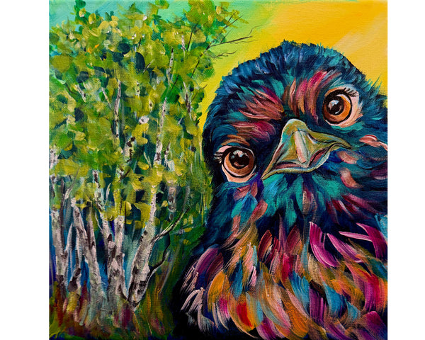 Baby Robin Riley Original painting on 10" x 10" gallery wrap canvas