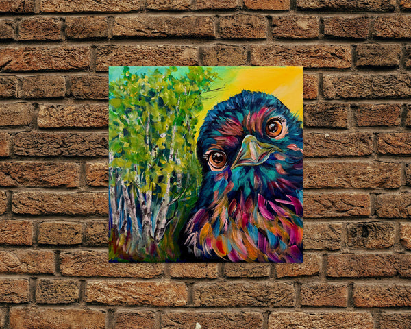 Baby Robin Riley Original painting on 10" x 10" gallery wrap canvas