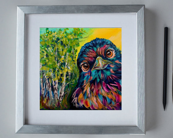 Baby Robin Riley Original painting on 10" x 10" gallery wrap canvas