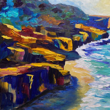 Load image into Gallery viewer, Oceanside California Coast sparkling in the golden sunset 16&quot; x 11&quot;