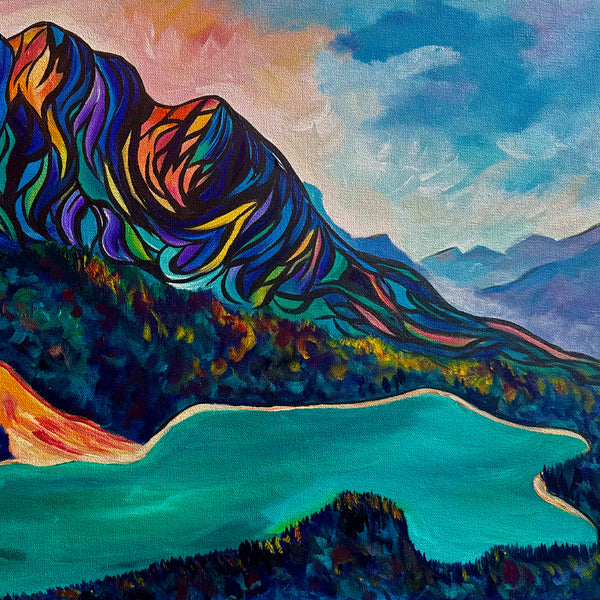 Peyto Lake Original Acrylic Painting 18" x 24"