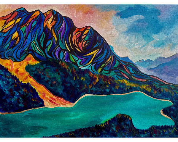 Peyto Lake Original Acrylic Painting 18" x 24"